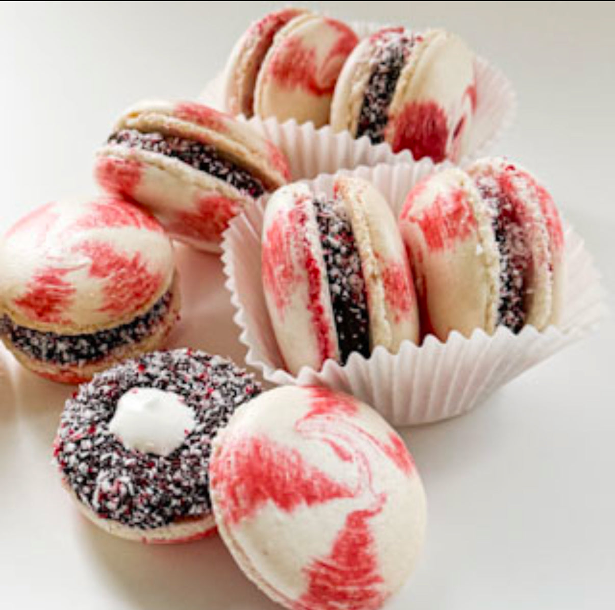Peppermint Hot Chocolate Macarons